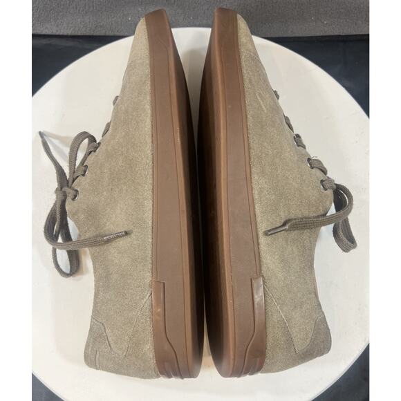 Clarks Low Top Suede Leather Sneakers Shoes Tan Men Size 10.5 Comfort Casual - Picture 10 of 15